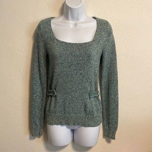 🥰🥰{Anthro} HWR Monogram “Heather” Pullover in Teal